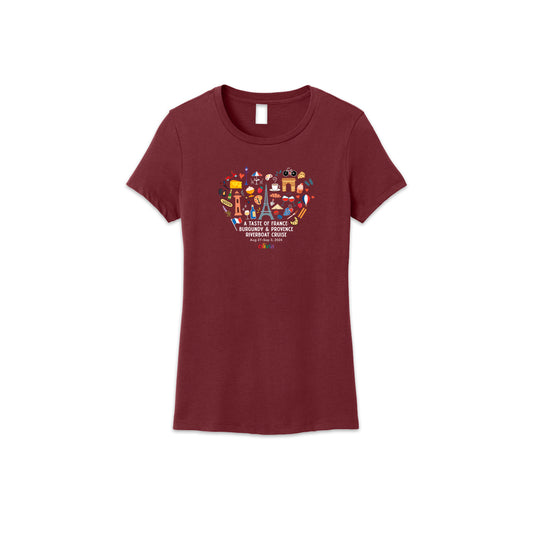 Burgundy & Provence Commemorative Trip Tee | Women's Crew