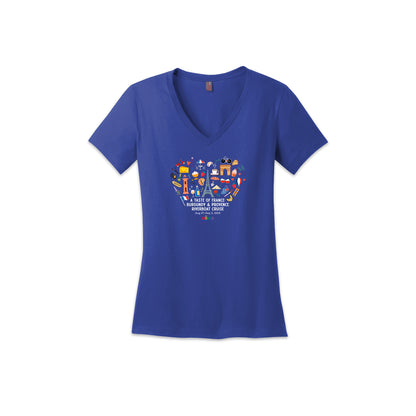 Burgundy & Provence Commemorative Trip Tee | Women's V-Neck