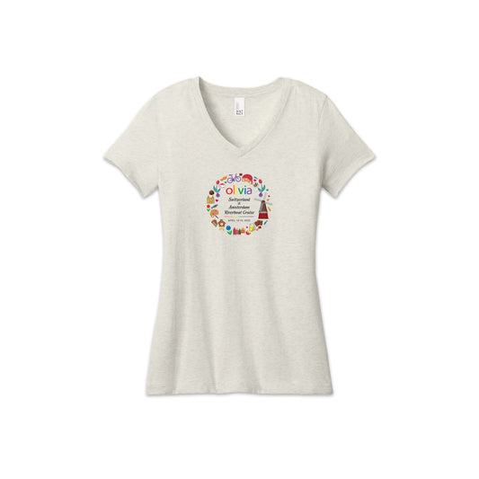 Switzerland to Amsterdam Riverboat Cruise  | Women's V Neck Tee